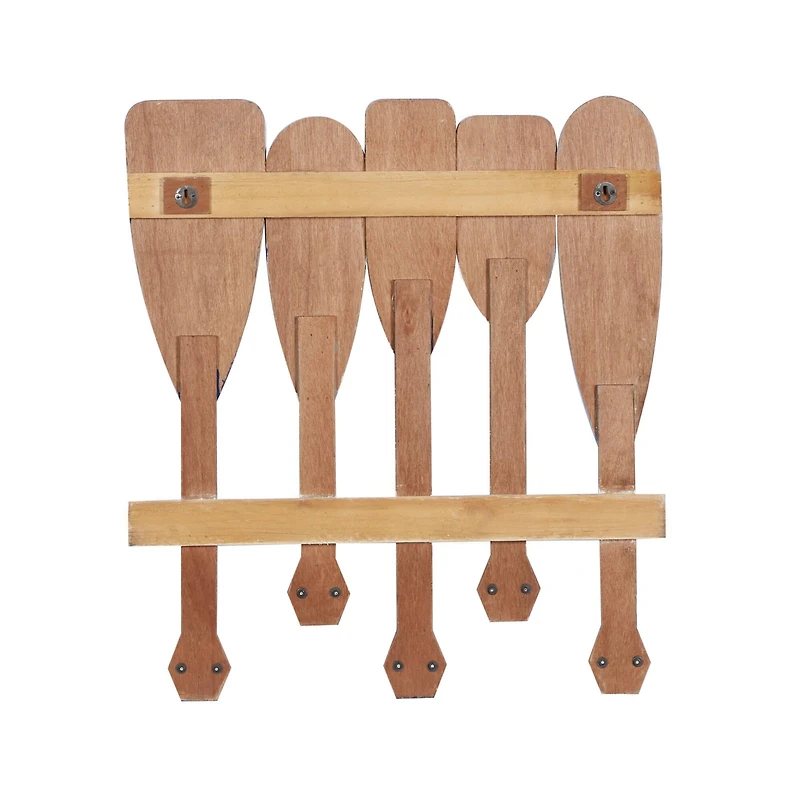 Blue Wood Coastal Wall Hook, 26" x 23" x 4"