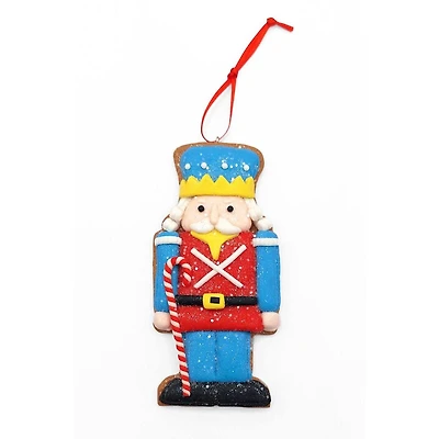 Wizardi 4.5" Christmas Blue Soldier Gingerbread Ornament