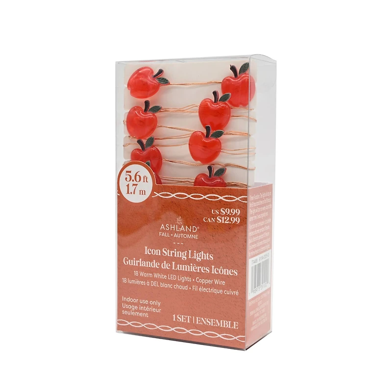 18ct. Warm White LED Apple Icon String Lights by Ashland®