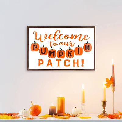 20" Orange & White Welcome to Our Pumpkin Patch Metal Wall Décor