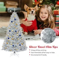 7.5ft. Unlit Silver Tinsel Artificial Christmas Tree