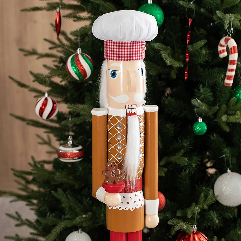 Glitzhome® 42" Christmas Gingerbread Chef Nutcracker
