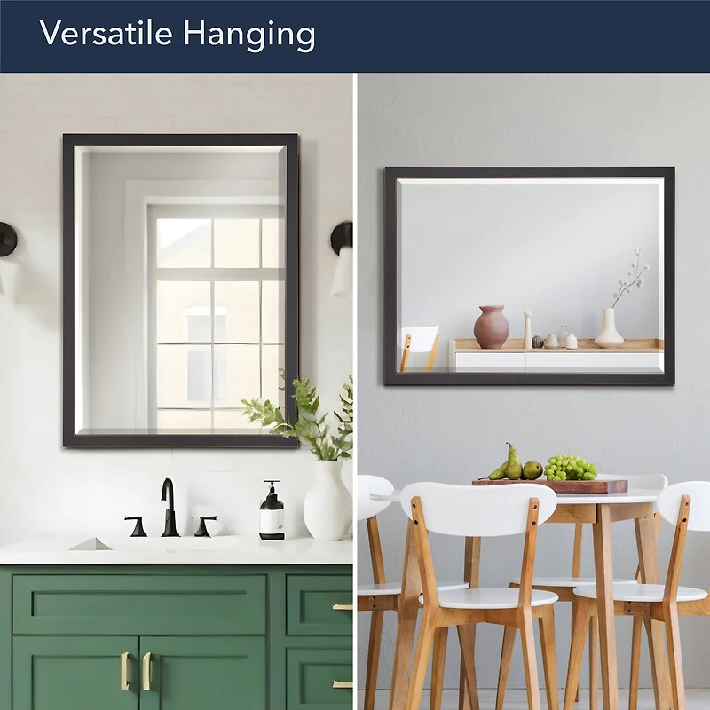 Head West Bronze Stainless Steel Beveled 30" x 40" Framed Accent Vanity Mirror