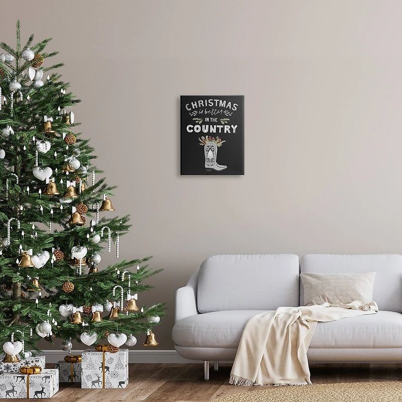 Stupell Industries Christmas Better In Country Phrase Canvas Wall Art