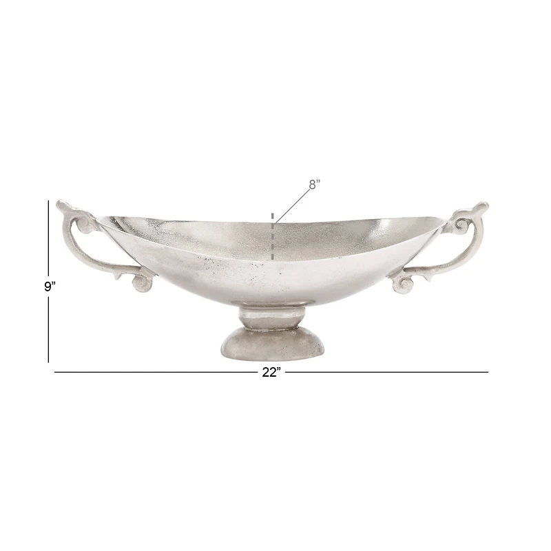 22" Silver Traditional Decorative Bowl