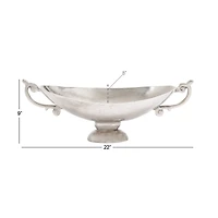 22" Silver Traditional Decorative Bowl