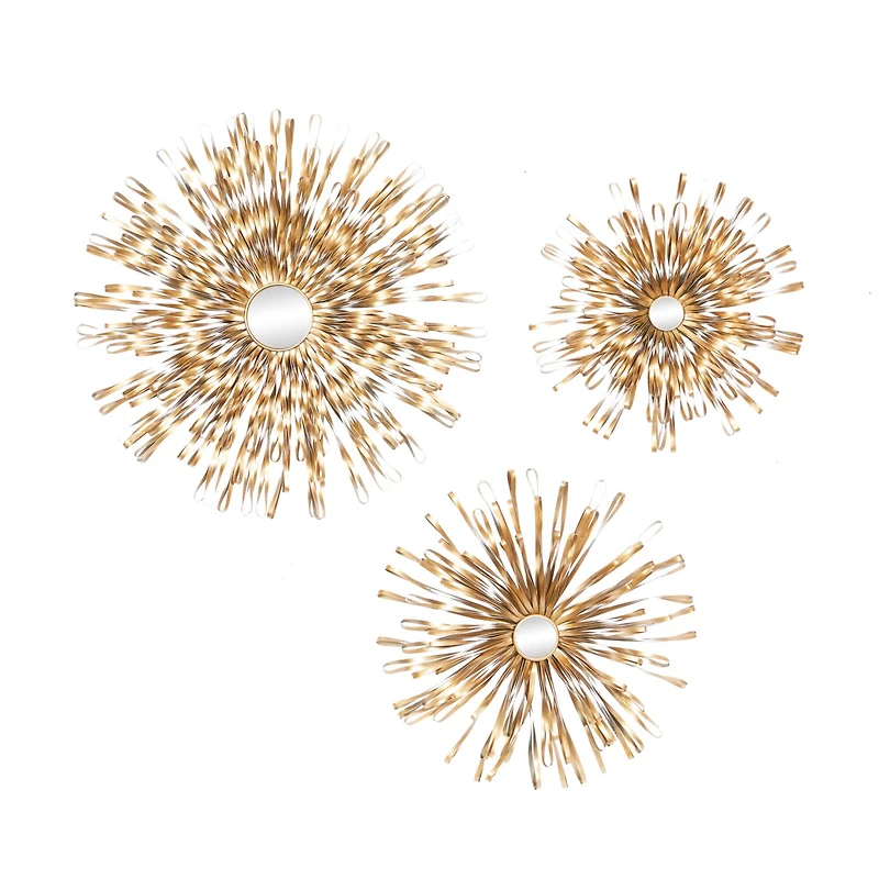 Gold Metal Starburst Modern Wall Décor Set