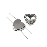 John Bead Crystal Lane 18mm Crystal Heart Sew-On Rhinestones, 4ct.