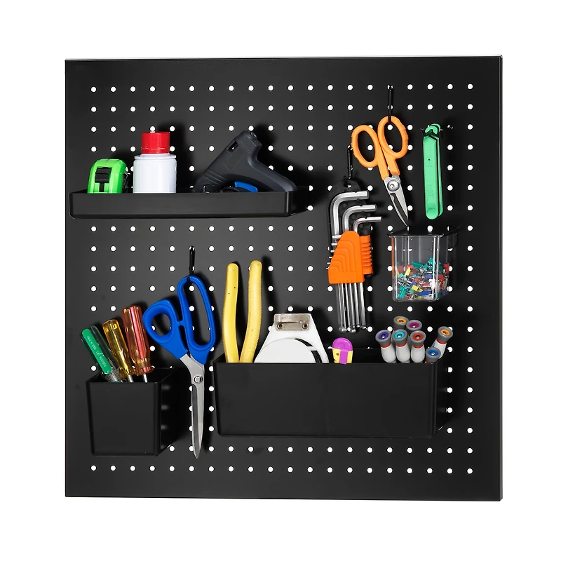 22" Black Metal Pegboard by Simply Tidy®