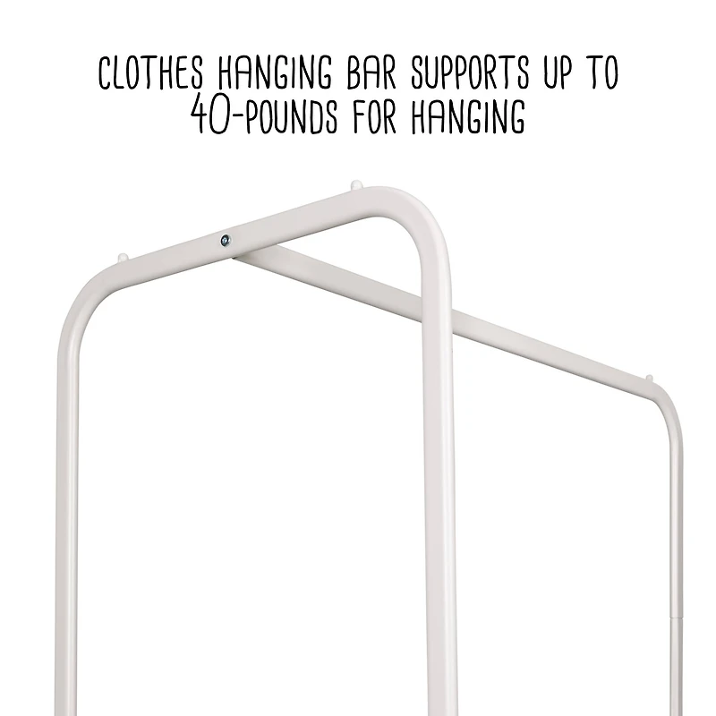 Honey Can Do 5.5ft. Rolling Garment Rack with Shoe Rack and Wheels