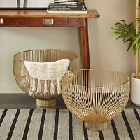 Gold Metal Caged Style Decorative Bowl Set