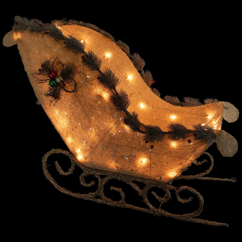 39" Ivory & Gold Sleigh Outdoor Christmas Décor