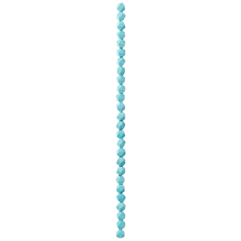 Turquoise Reconstituted Howlite Faceted Beads by Bead Landing™, 8mm