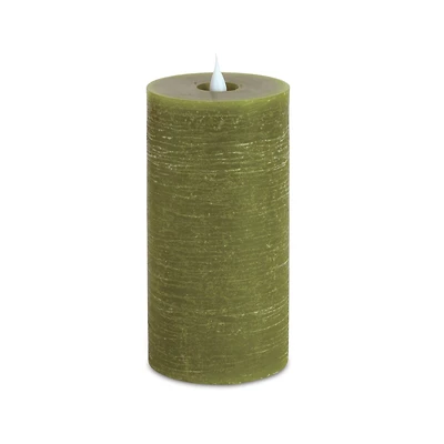 7.75" Green Simplux LED Designer Candle with Remote
