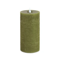 7.75" Green Simplux LED Designer Candle with Remote