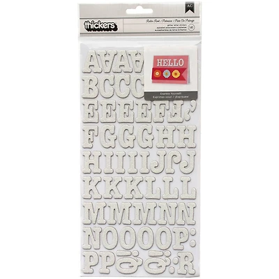 Thickers™ White Glitter Roller Rink Chipboard Alphabet Stickers