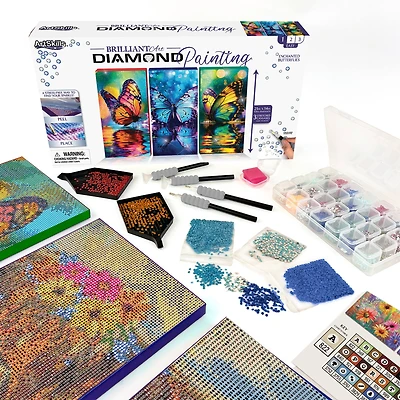 ArtSkills® Brilliant Art Enchanted Butterflies Stretched Canvas Diamond Painting Kit