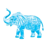 3D Crystal Puzzle - Elephant and Baby (Blue): 46 Pcs