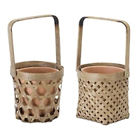 5" Tan Basket & Pot Holder Set
