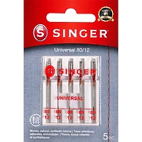 SINGER® Size 80/12 Universal Regular Point Sewing Machine Needles, 5ct.