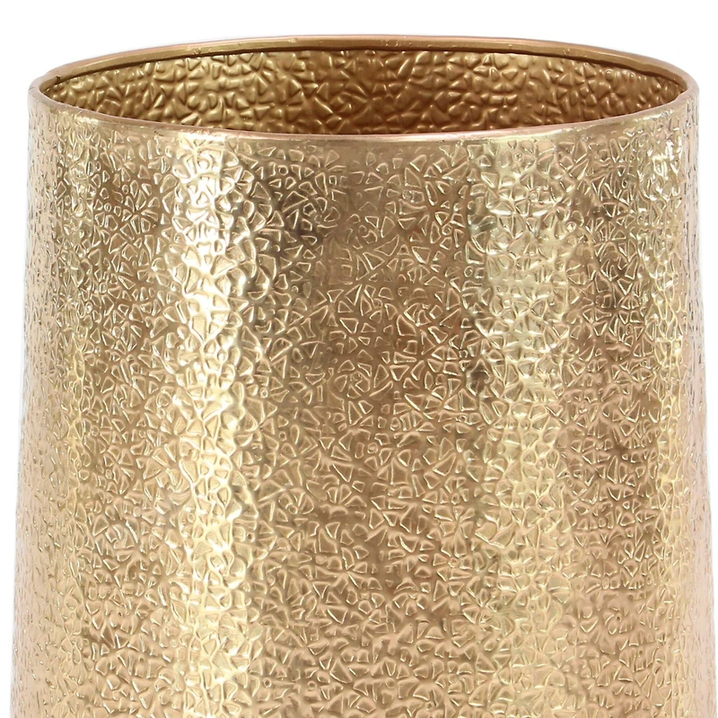Set of 3 Gold Aluminum Glam Planter, 12", 16", 20"