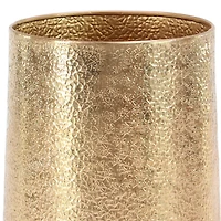 Set of 3 Gold Aluminum Glam Planter, 12", 16", 20"