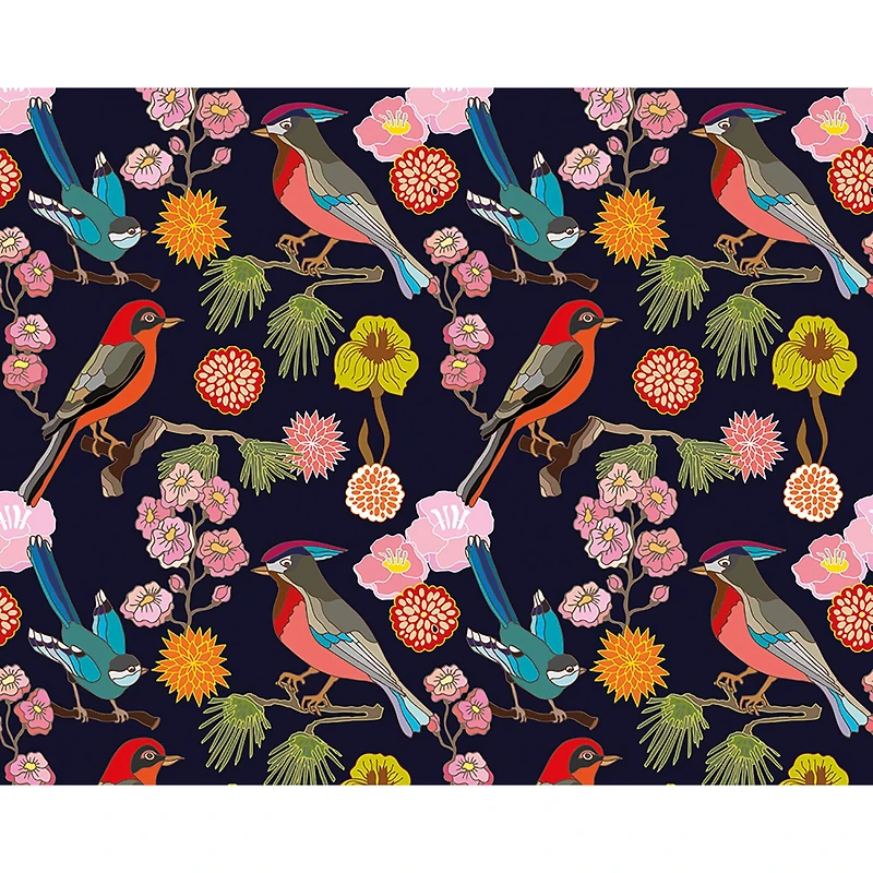 Ohpopsi Floral Birds Wall Mural