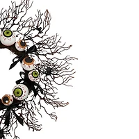 24'' Unlit Eyeballs and Spiders Halloween Twig Wreath