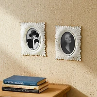 Glitzhome® 2 Pack 4" x 6" White Ornate Resin Tabletop Picture Frames