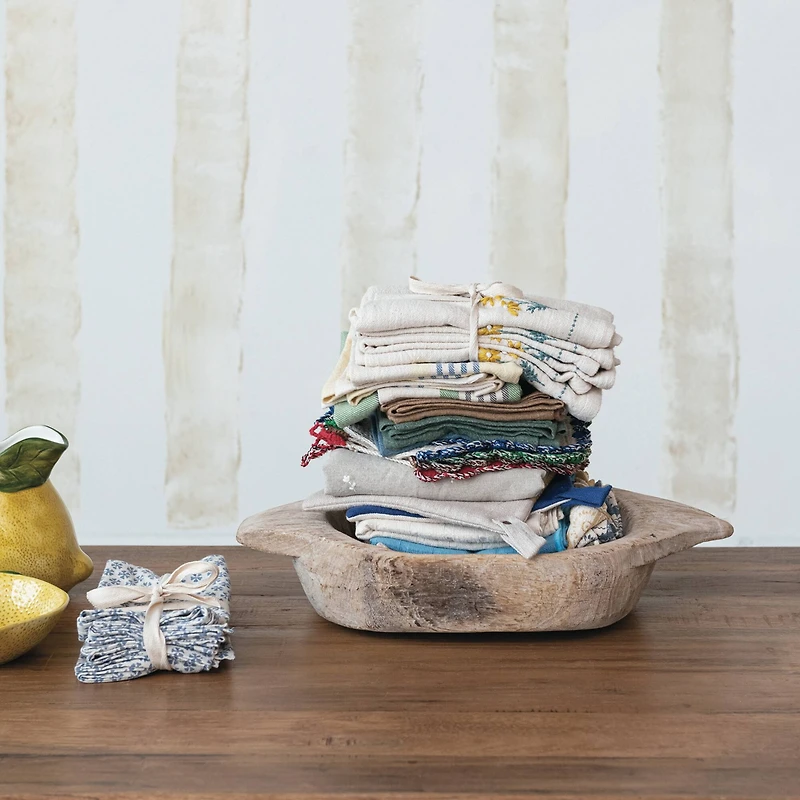 Hello Honey® 18" Natural Rustic Reclaimed Wood Bowl with Handles