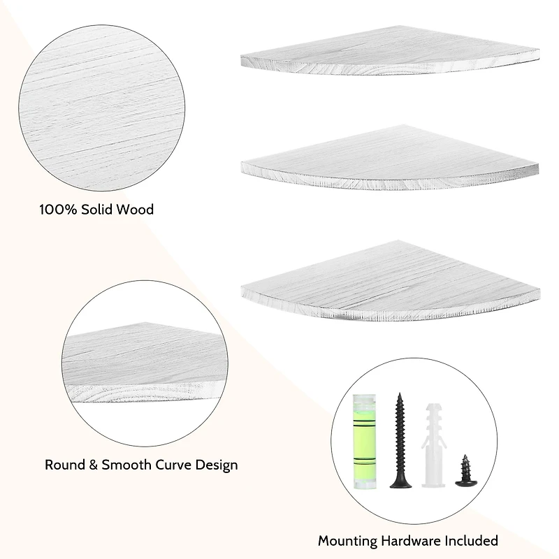 Floating Corner Shelves Set