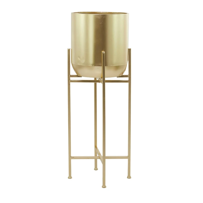 Gold Modern Planter, 13" x 13" x 46"