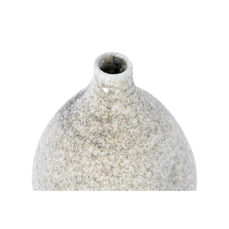 Hello Honey® White 6.7" Small Textured Terracotta Vase with Narrow Top