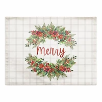 Merry Holly Wreath Cotton Twill Placemat