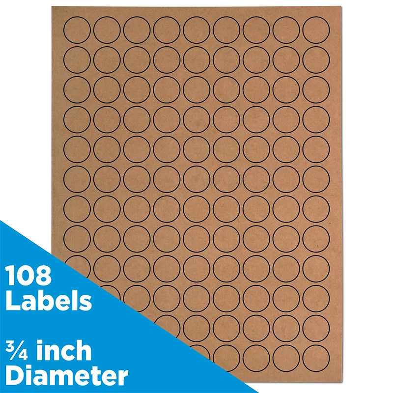 JAM Paper Brown Kraft Circle Label Stickers