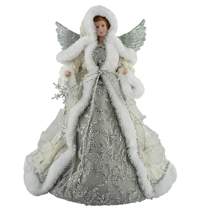Santa's Workshop 16" Silver Snowfall Angel Tree Topper