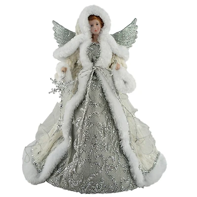 Santa's Workshop 16" Silver Snowfall Angel Tree Topper