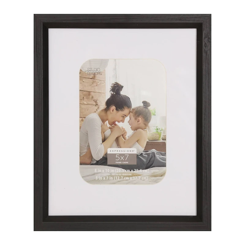 Expressions™ 5" x 7" White & Black Frame with Mat by Studio Décor®