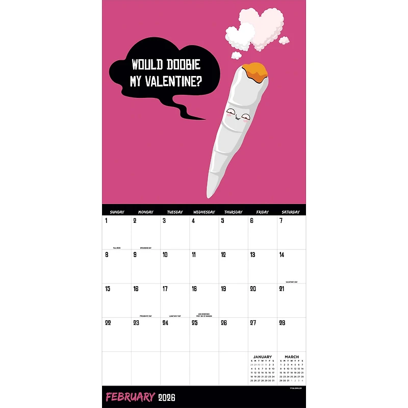 2026 Rated R Puns Wall Calendar