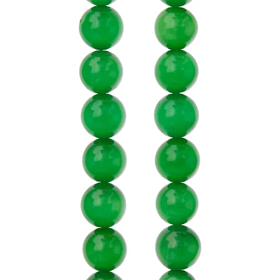 12 Packs: 22 ct. (264 total) Emerald Green Cat's Eye Glass Round Beads, 10mm by Bead Landing™