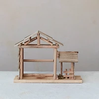 Hello Honey® 13.75" Natural Pine Wood Nativity Creche