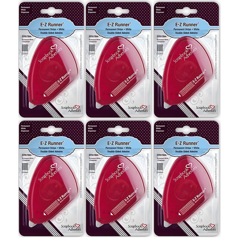 Scrapbook Adhesives by 3L® E-Z Runner® Permanent Strips Dispensers, 6ct.