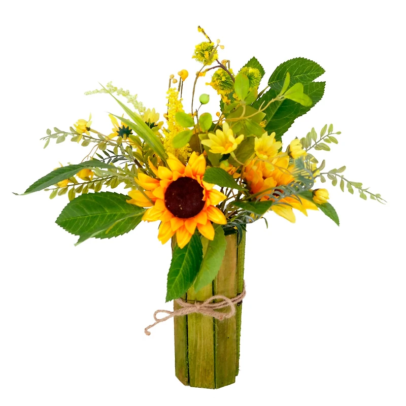 16'' Green and Yellow Sunflower Floral Bouquet