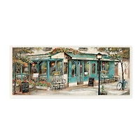 Stupell Industries European City Streets Traditional Restaurant Architecture Sidewalk Scene,7" x 17"