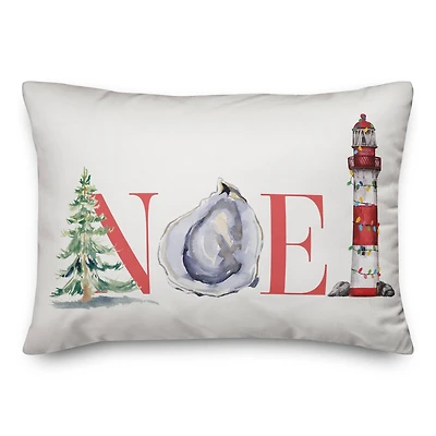 Coastal Noel Throw Pillow