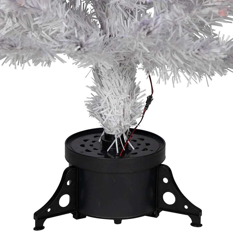 4ft. Pre-Lit Medium White Iridescent Fiber Optic Artificial Christmas Tree with Blue LED Lights