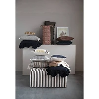 Hello Honey® Rustic Glam Decorative Crochet Cotton Slub Tassel Lumbar Pillow