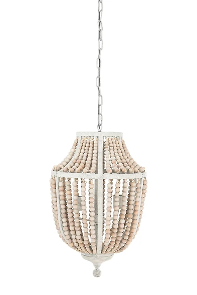 Hello Honey® 27" Metal Chandelier With Wood Beads