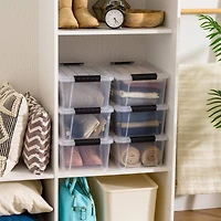 IRIS® 13.5qt. Buckled Clear Boxes with Clear Buckle Lids, 6ct.