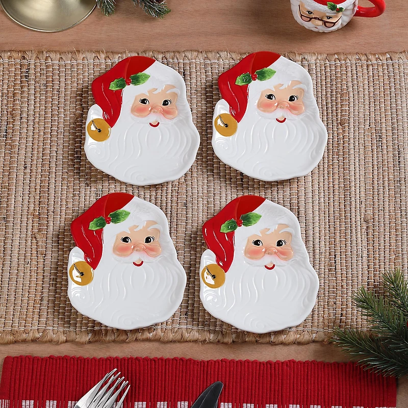 Mr. Christmas 6" Santa Ceramic Plates, 4ct.
